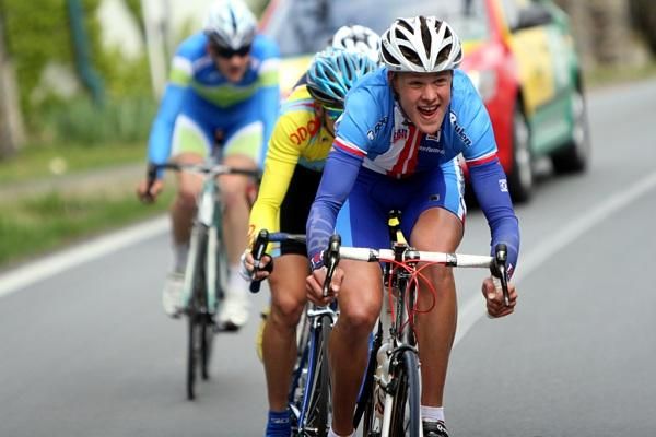 Matej Zah&aacute;lka (Czech Republic) pushes hard in the break.