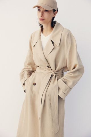 H&M, Linen-Blend Trench Coat