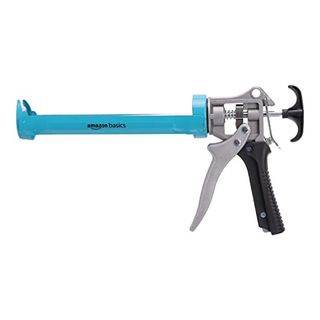 Amazon Basics Heavy Duty Sealant Caulking Gun - 310 Ml (0.3 Litres) - 12:1 Thrust Ratio, Aluminium Handle With Plastic Support Grip, Blue/grey