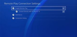 PS4 Remote Play Settings