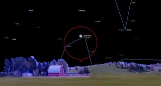 bright waning moon meets uranus night sky september 2019