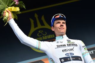 Bob Jungels (Lux) Etixx - Quick-Step in the white jersey of the best young rider at Tirreno-Adriatico