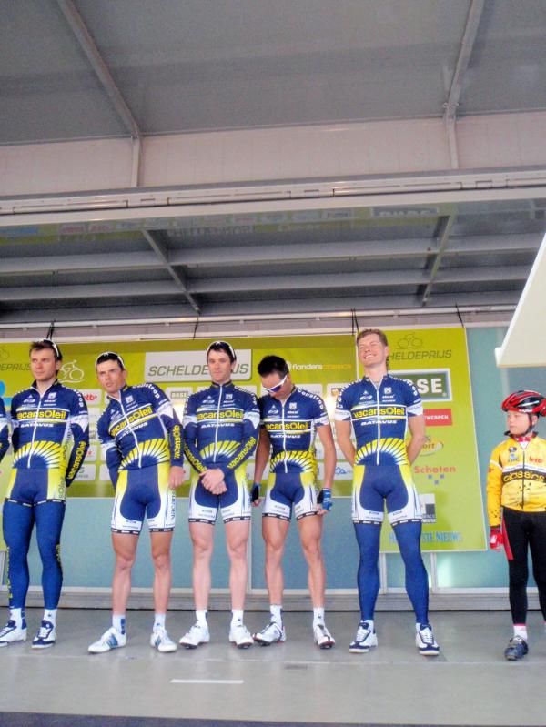 Vacansoleil's Borut Bozic (third right) could be a man to watch today