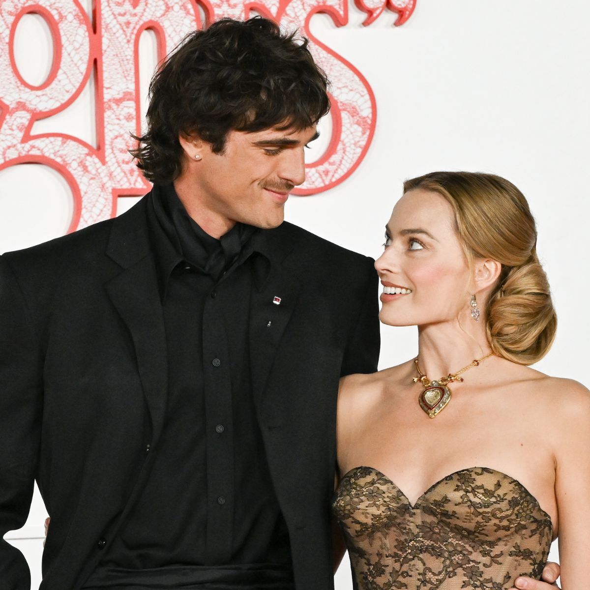 Jacob Elordi and Margot Robbie attend the World Premiere of "Wuthering Heights"