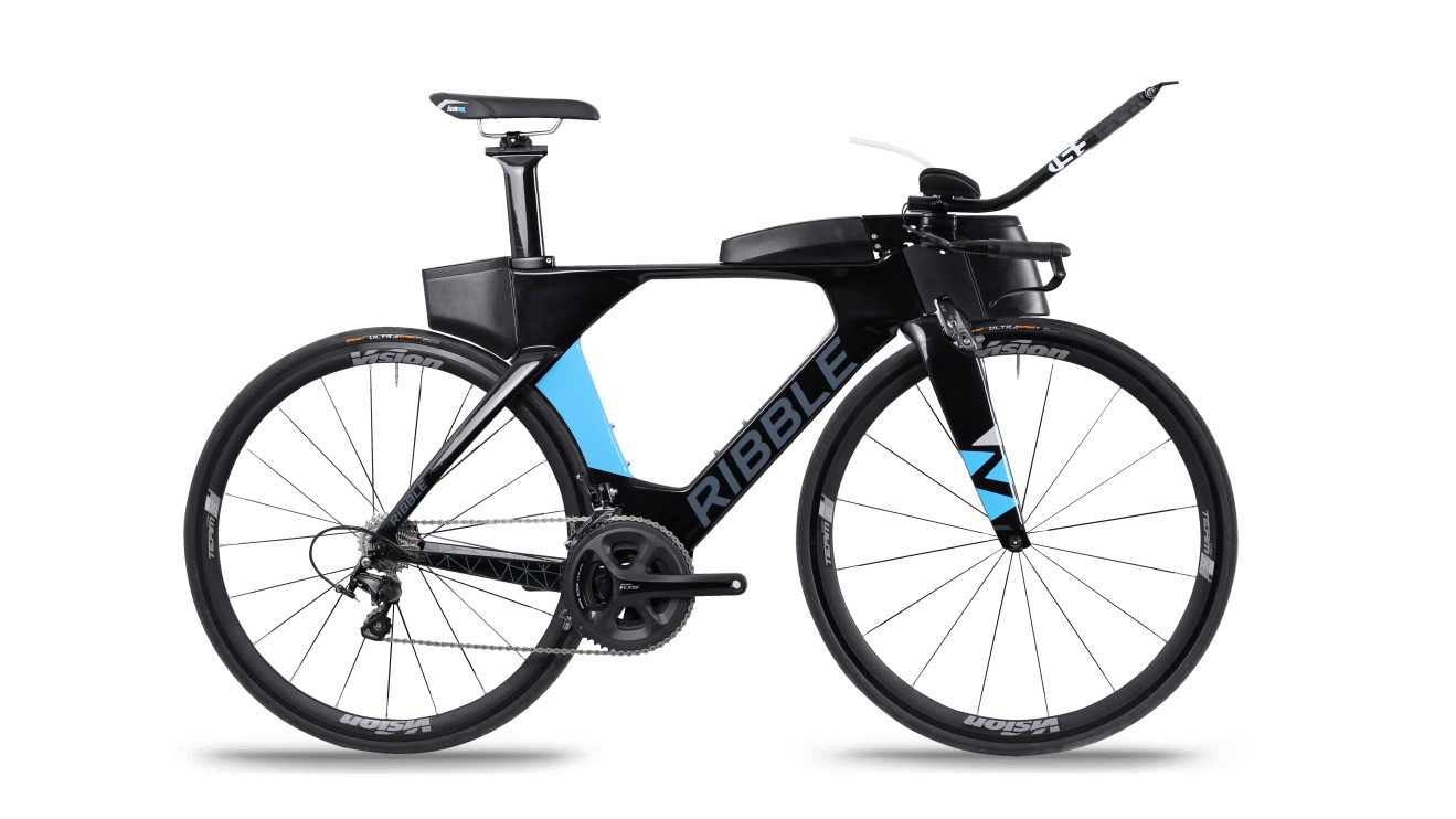 the Ribble Ultra Tri Shimano 105 has a Pro-grade frame and looks aggressive in general