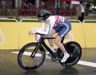 Melissa Lowther in the junior women's TT at the 2014 World Road Championships