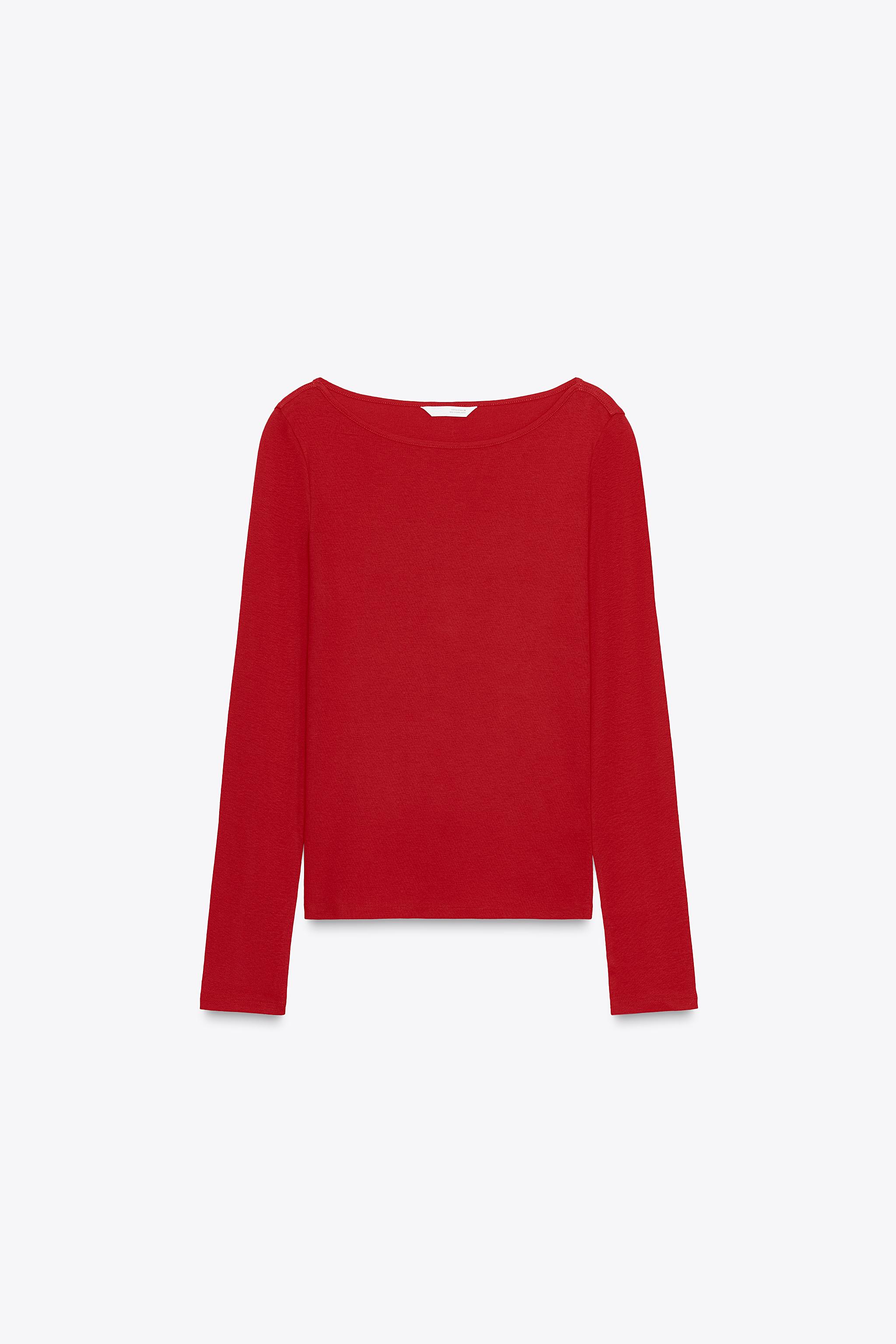 Cotton Boat Neck T-Shirt