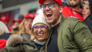 Couple at sports event