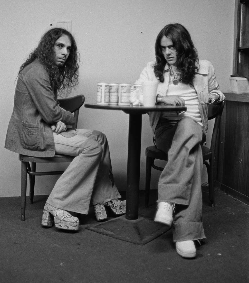Ronnie James Dio and Jimmy Bain backstage