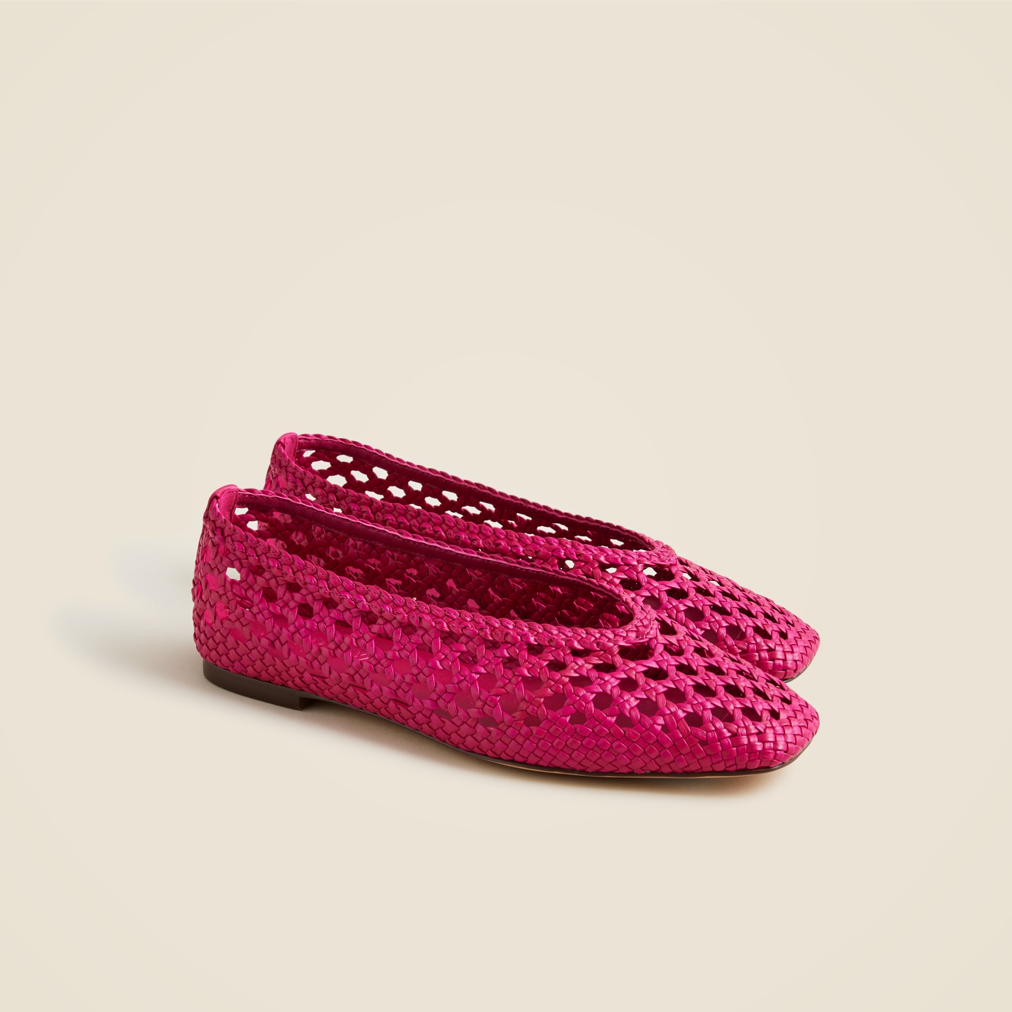 Quinn Handwoven Ballet Flats in Leather