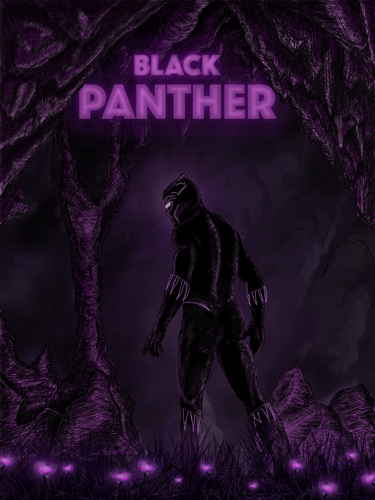 Jac Castillo's Black Panther poster took its lead from atmospheric illustrator Daniel Danger