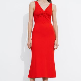 & Other Stories Red Midi Dress