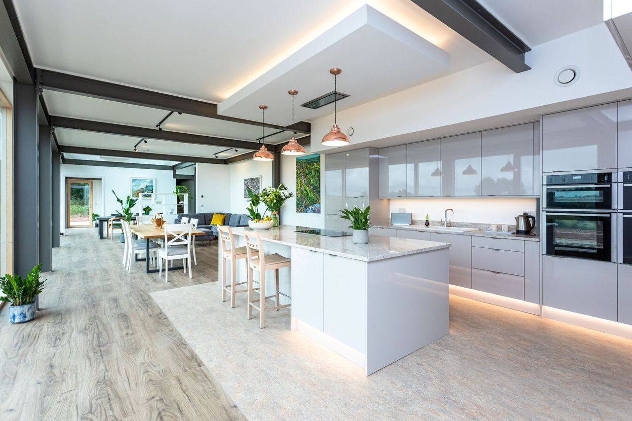 The Kitchen and dining area in the open plan space