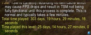 Sarah has played a priest in WoW for 303 days, 19 hours