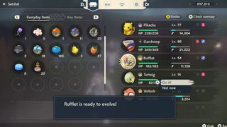 Evolving Rufflet in Braviary in Pokemon Legends: Arceus