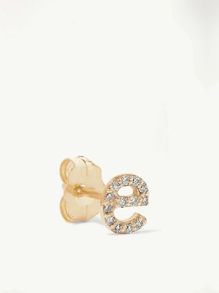 Alphabet Gold Diamond Single Earring