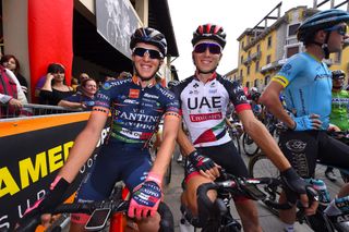 Andrea Bagioli (right), here with brother Nicola, was a stagiaire at UAE Team Emirates in 2018