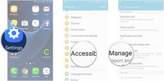 Launch the Settings app, tap Accessibility, tap Manage accessibility