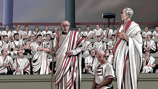 A modern-day artist's depiction of the Roman senate, an institution that was vital to the Roman Republic.