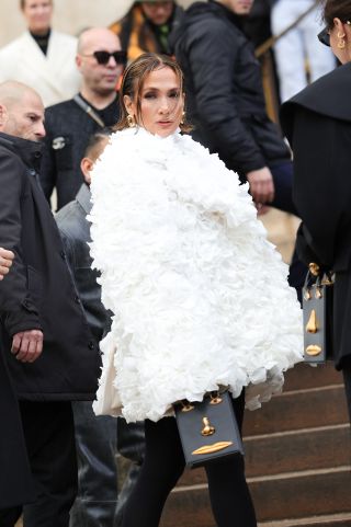 PARIS, FRANCE - JANUARY 22: Jennifer Lopez attends the Schiaparelli Haute Couture Spring/Summer 2024 show as part of Paris Fashion Week on January 22, 2024 in Paris, France.