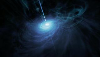 Astronomers have spotted the brightest quasar (shown here in artistic impression) yet discovered in the early universe.