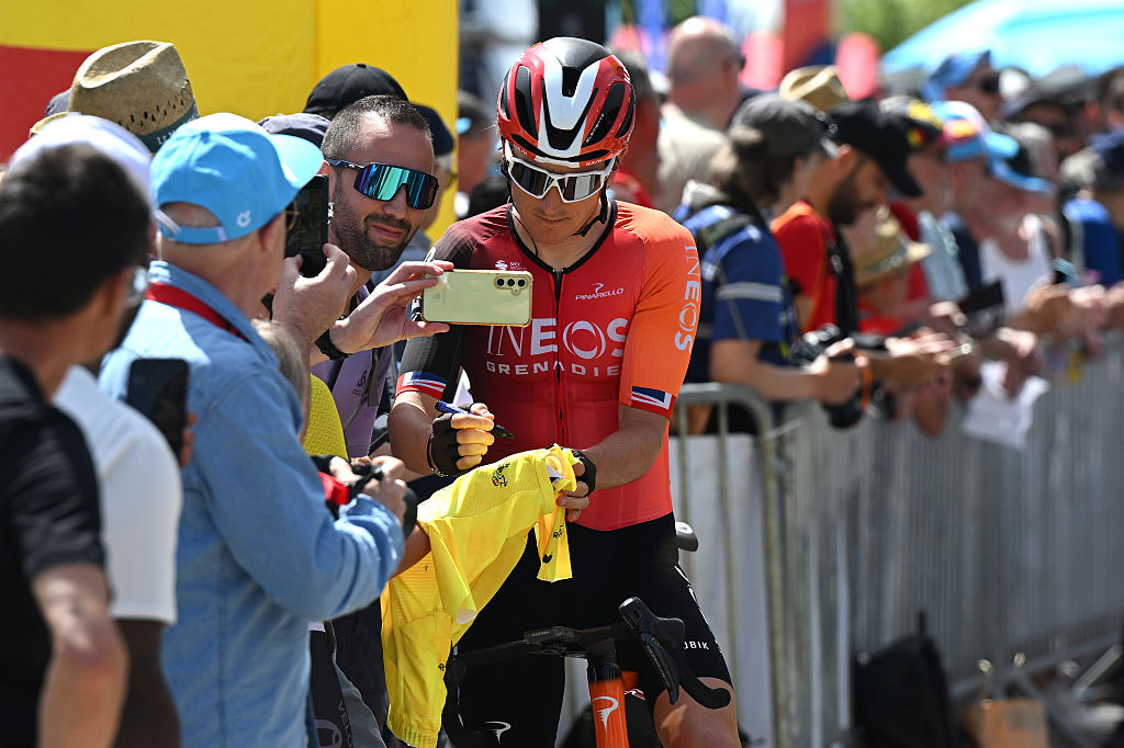 COSSONAY SWITZERLAND MAY 02 Geraint Thomas of Great Britain and Team INEOS Grenadiers prior to the 78th Tour De Romandie 2025 Stage 3 a 1831km stage from Cossonay to Cossonay UCIWT on May 02 2025 in Cossonay Switzerland Photo by Dario BelingheriGetty Images
