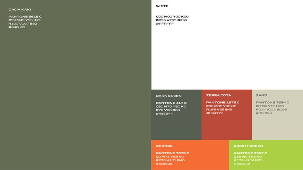 The new Dacia colour palette
