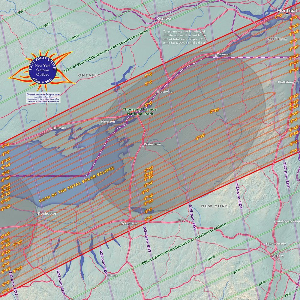 Total solar eclipse 2024 maps of the 'path of totality' Space