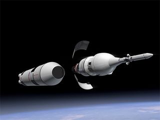 Artist’s concept of Orion separating from SLS rocket.