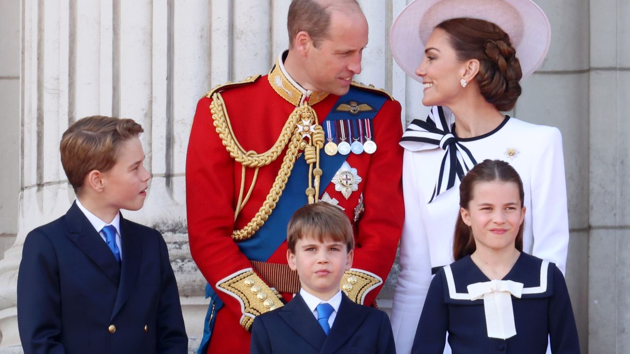 The Wales family on the Buckingham Palace balcony at Trooping the Colour