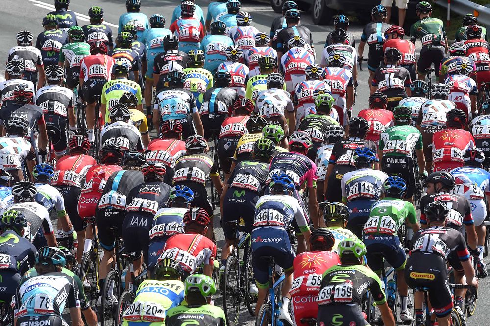 The peloton take on stage 14 of the Vuelta a Espana