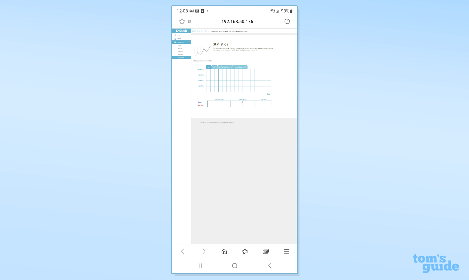 Screenshot of the D-Link Eagle Pro AI E15 app