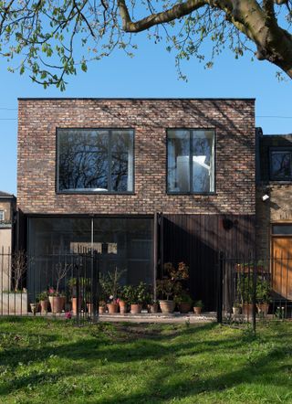 a contemporary brick house design