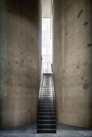 office stairs in former grain silos at Kanaal