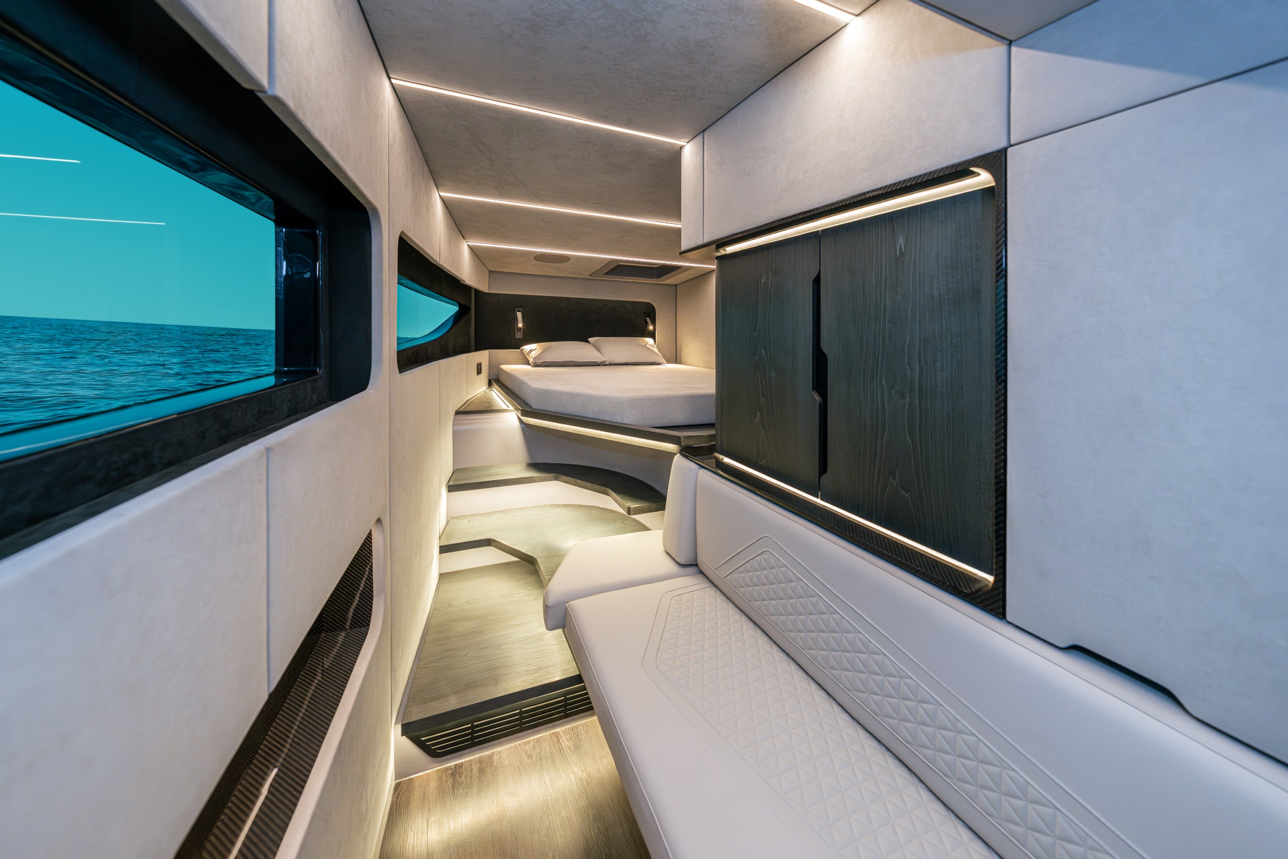 A cabin on board the Ultima 55