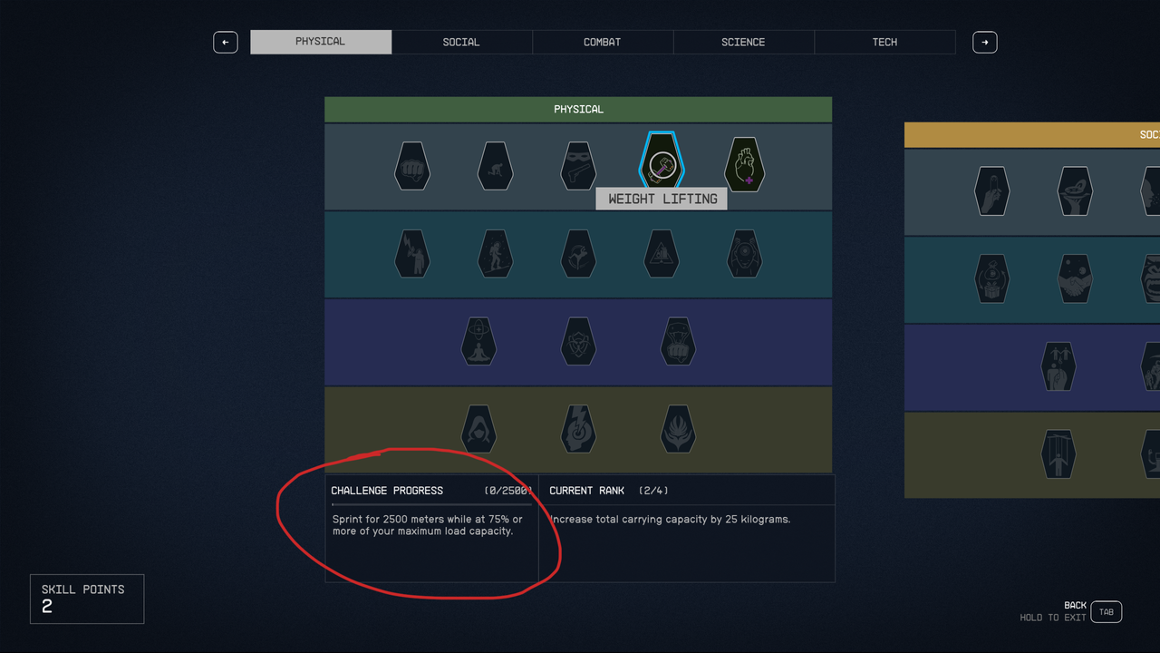 Starfield how to rank up skills