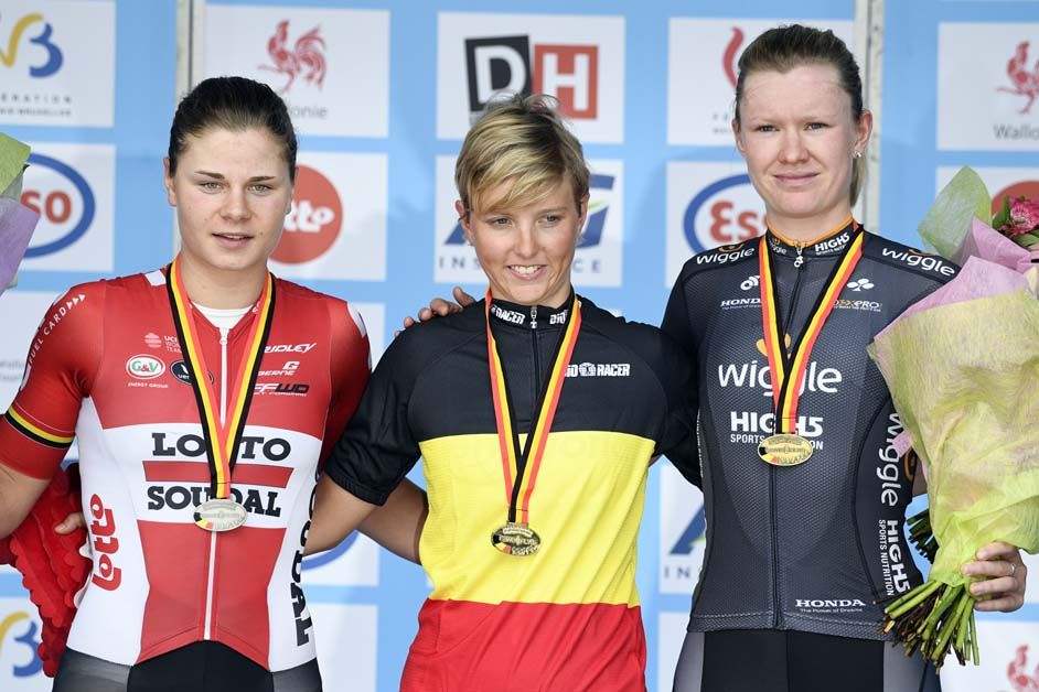 Kaat Hannes on the podium of the Belgian championsips