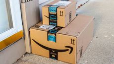 Amazon packages on a front porch