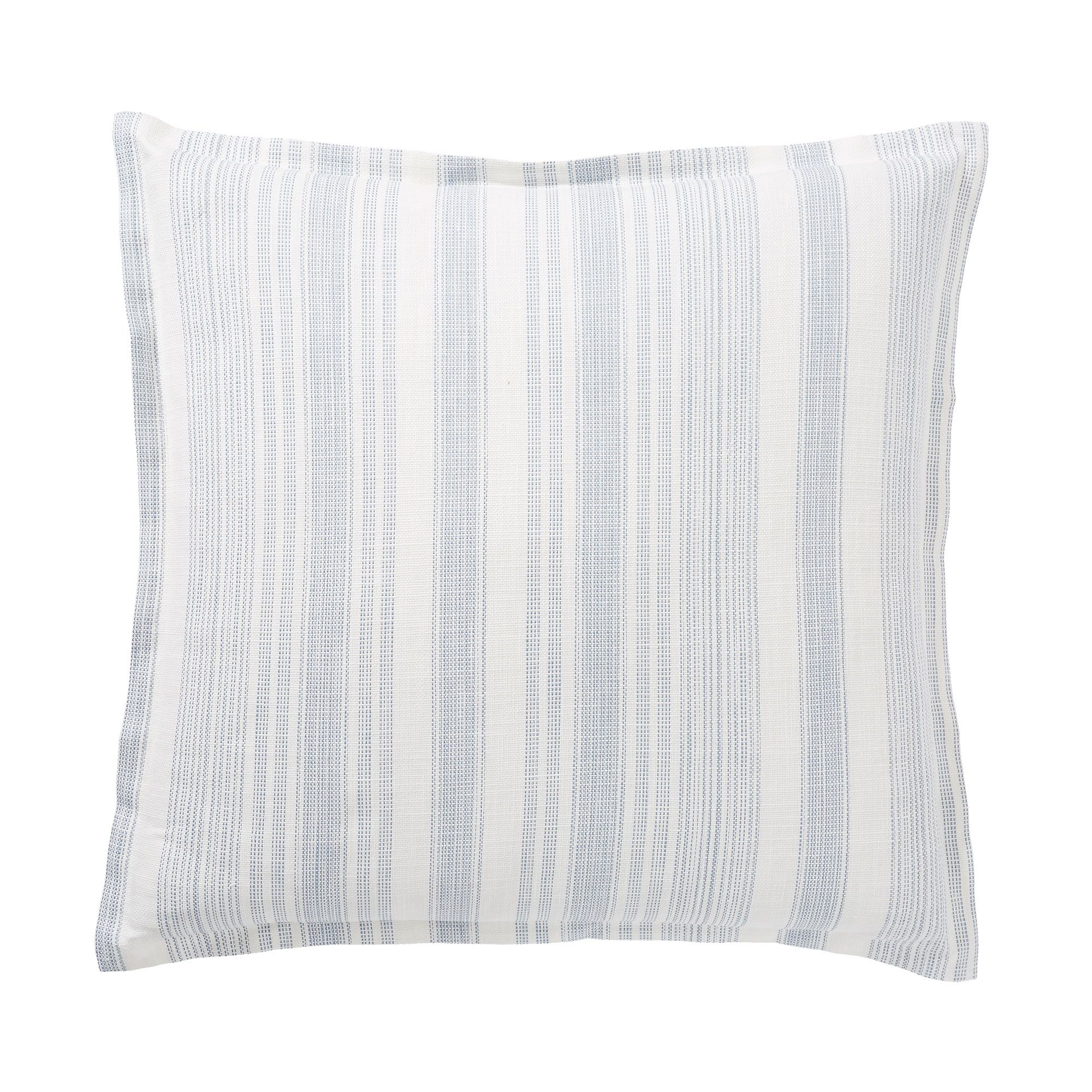 a blue and white striped pillow
