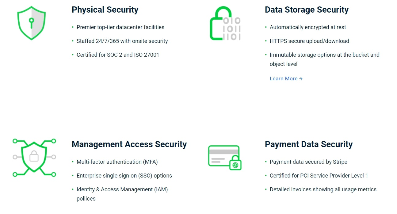 Wasabi storage review - Wasabi's security features