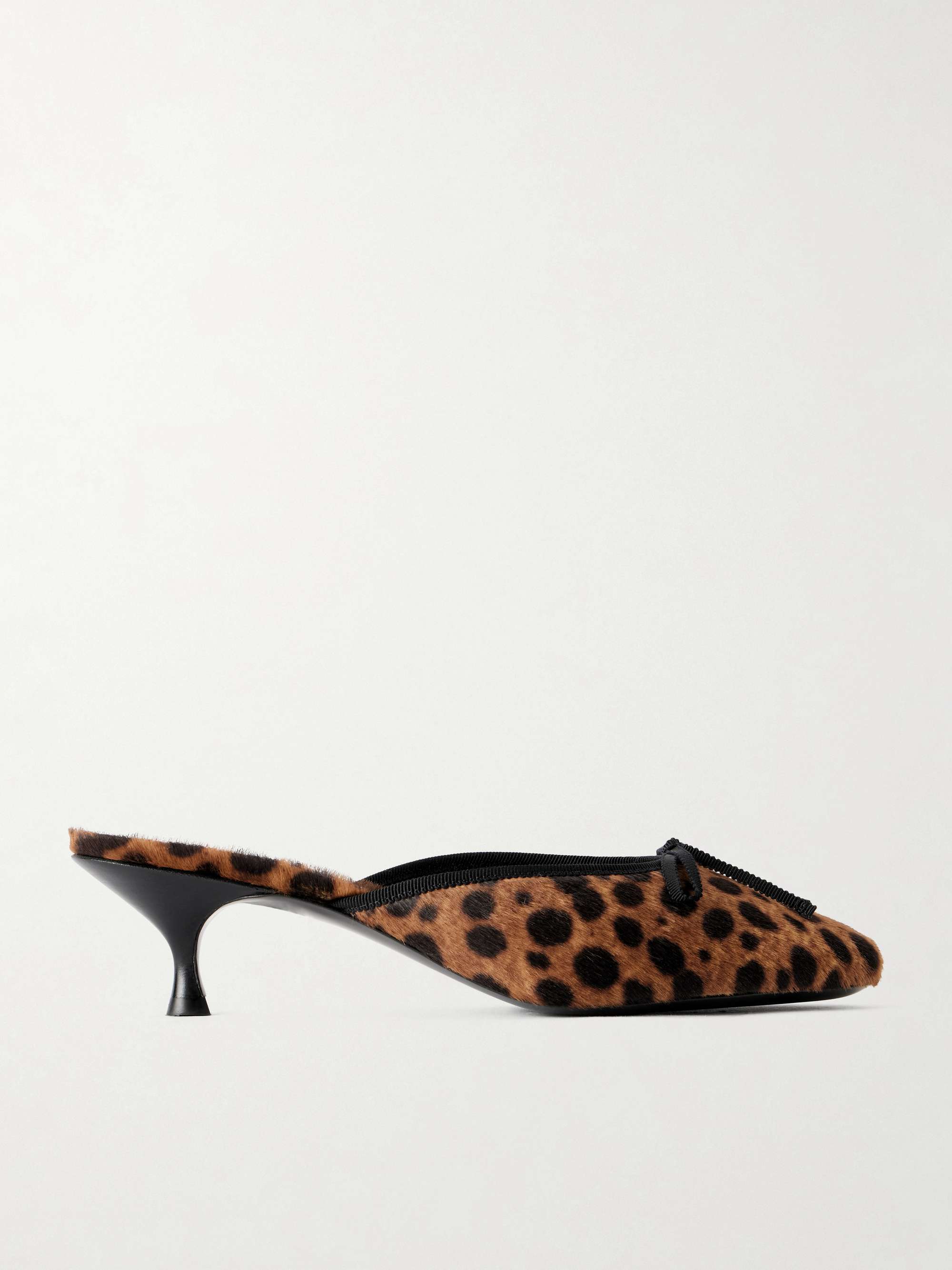 24/7 50 Bow-Detailed Leopard-Print Pony Hair Pumps