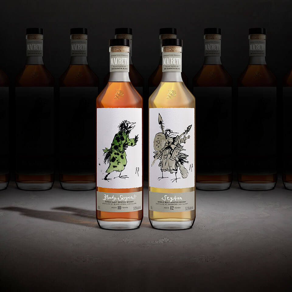 Macbeth whiskey series, illustrated by Quentin Blake