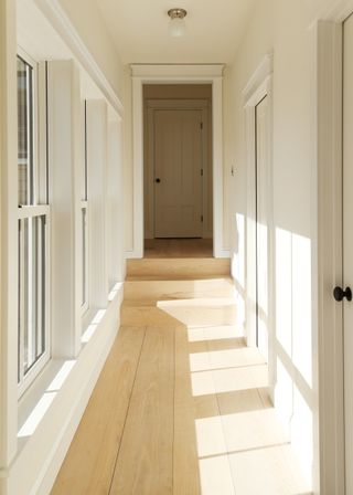 Light filled white hallway