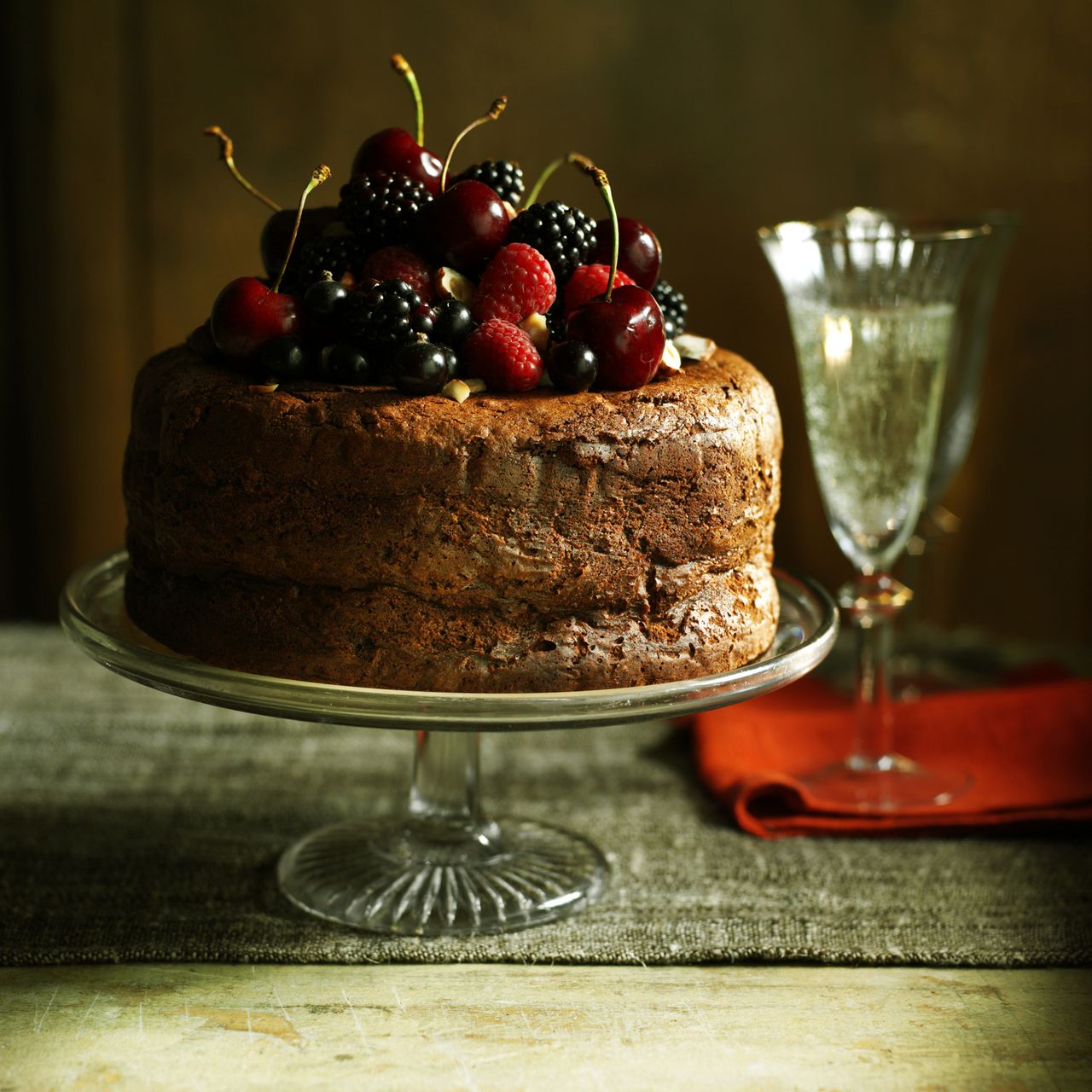 Chocolate and hazelnut mousse cake