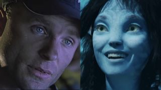 Ed Harris in The Abyss, Sigourney Weaver as Kiri Sully in Avatar: The Way of Water