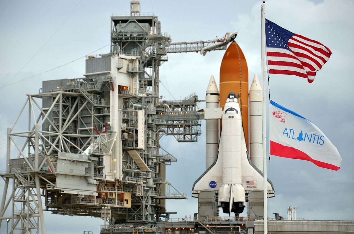 nasa space shuttle in space