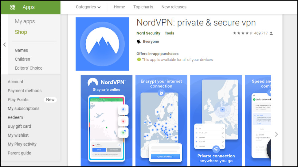 NordVPN Android app