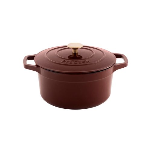 Cast Iron Casserole Dish Burgundy  