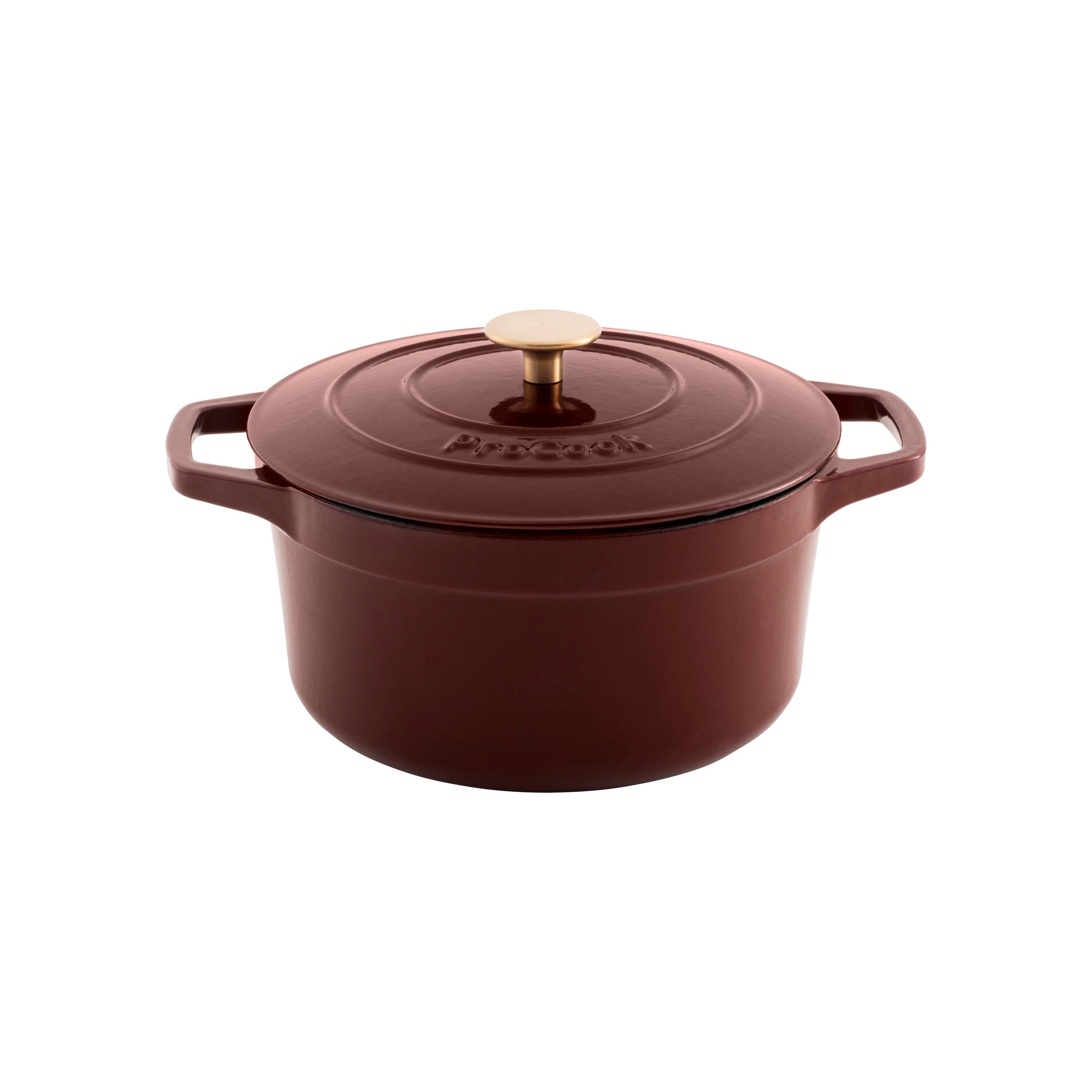 Cast Iron Casserole Dish Burgundy  