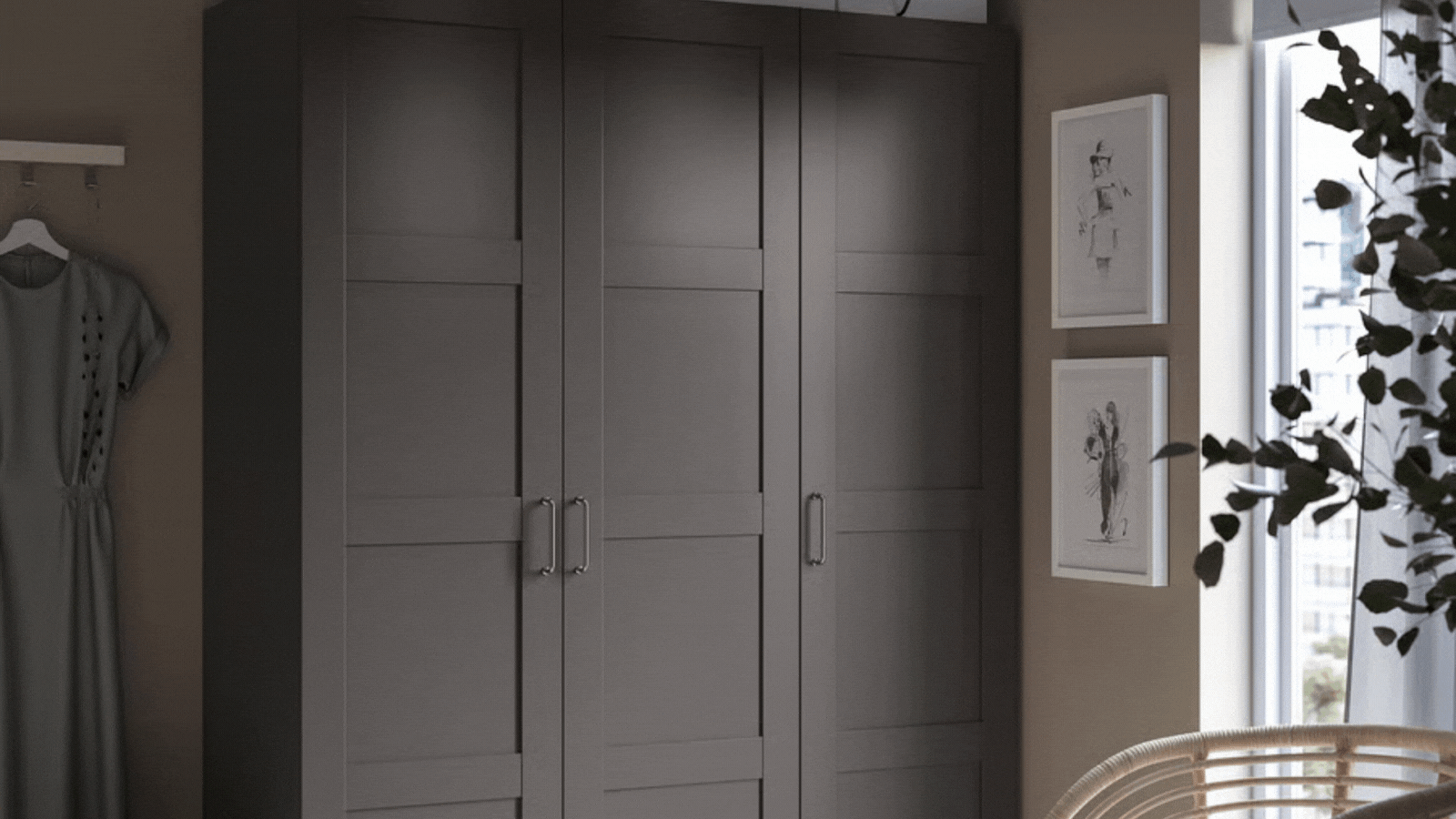 IKEA PAX wardrobe opening and shutting